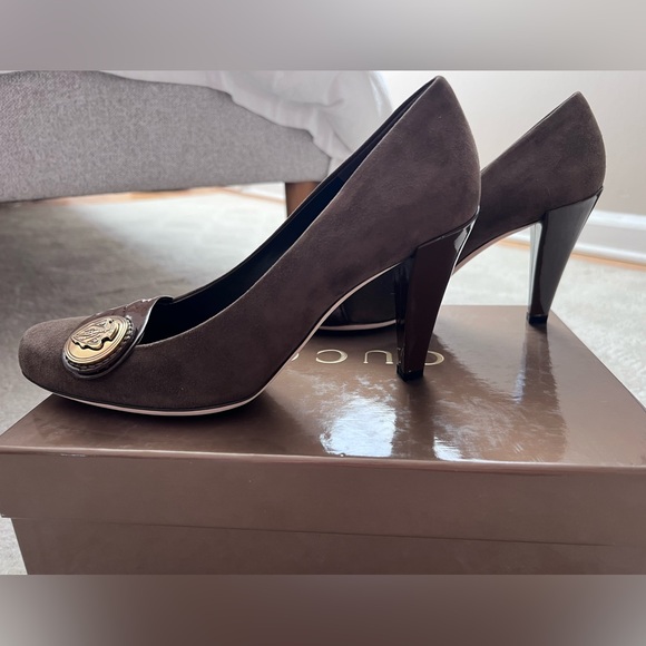 Gucci Husteria Suede & Patent Leather Heels - Picture 4 of 10